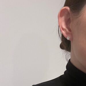 NWT Swarovski 14K Gold Heart Stud Earrings